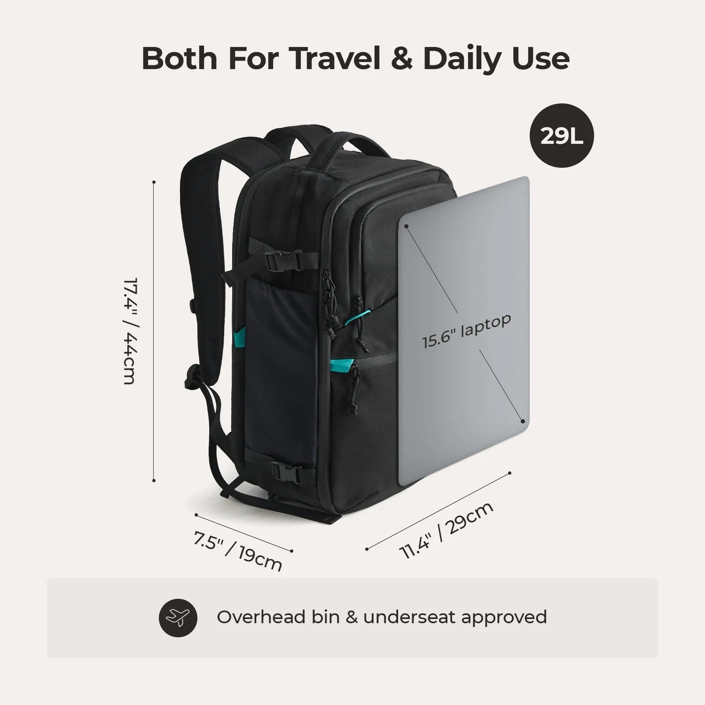 Carry On 29L Travel Backpack Set