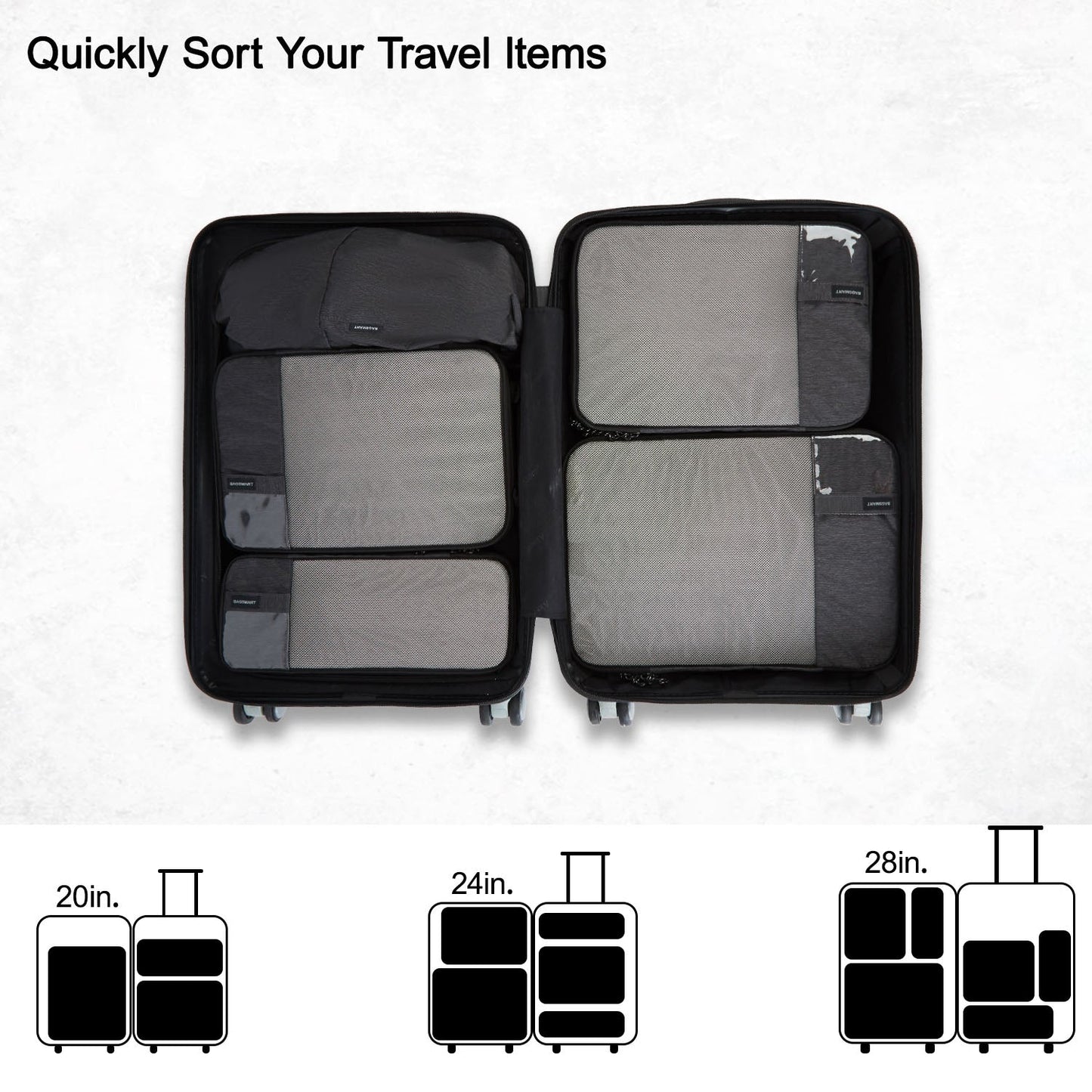 Compression Packing Cubes Suitcase Organiser Travel