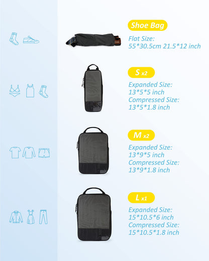Compression Packing Cubes Suitcase Organiser Travel