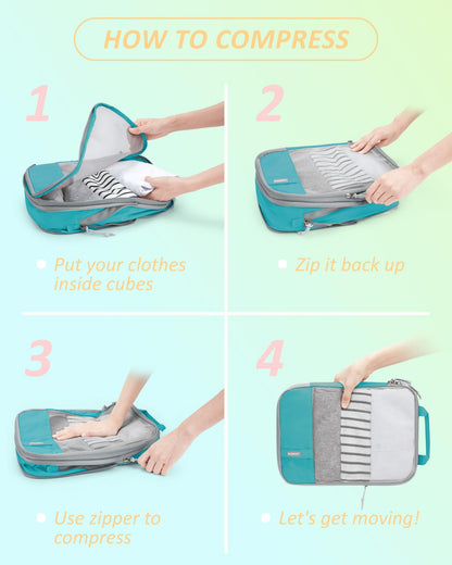 Compression Packing Cubes Suitcase Organiser Travel