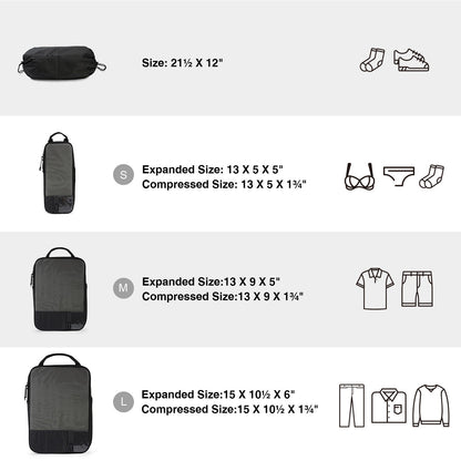 Compression Packing Cubes Suitcase Organiser Travel