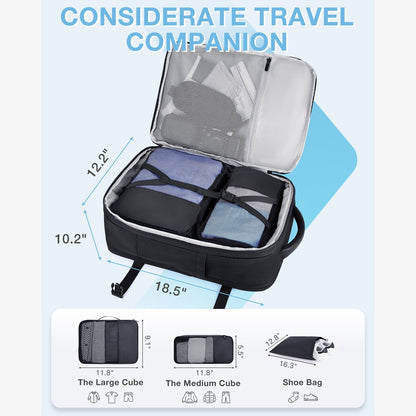 Expandable Airline Approved Carry On 40L Travel Backpack
