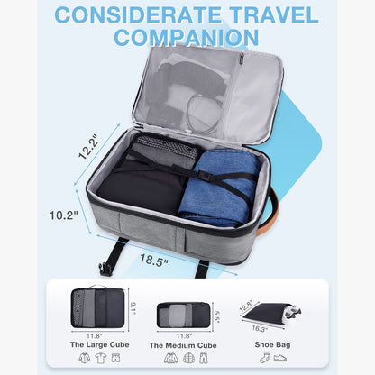 Expandable Airline Approved Carry On 40L Travel Backpack