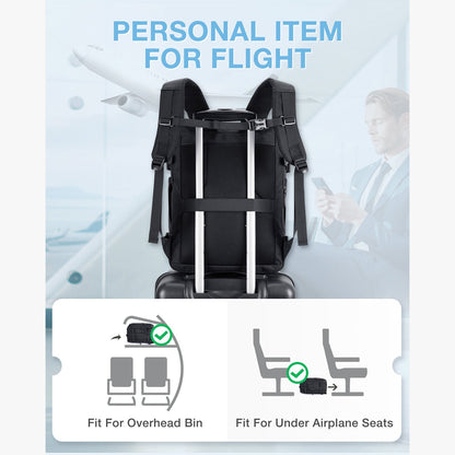 Expandable Airline Approved Carry On 40L Travel Backpack