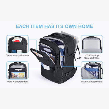 Expandable Airline Approved Carry On 40L Travel Backpack